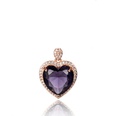 Korean fashion heartshaped amethyst pendant full diamond love heart pendant necklace simple jewelrypicture12